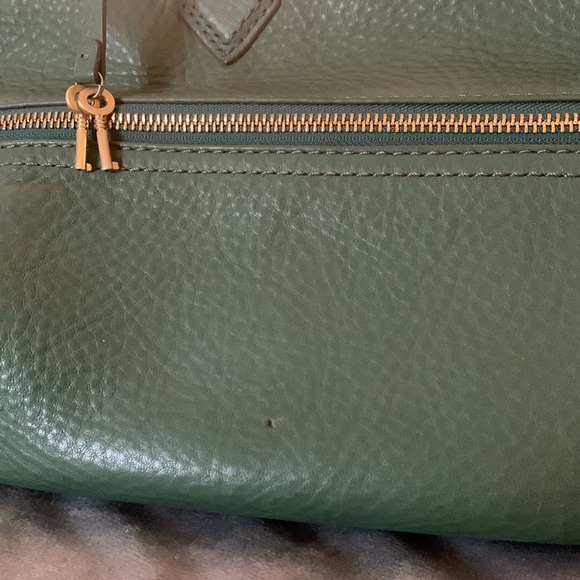 Cole Haan sage green pebbled leather weekender bag - Picture 10 of 11